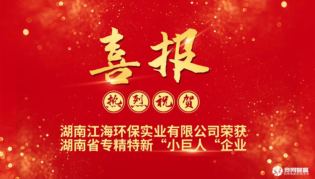 喜訊 湖南江海獲評2021年“小巨人”企業(yè)稱號